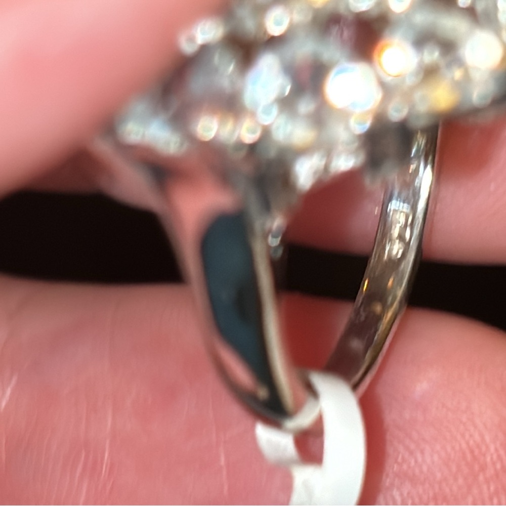 Dazzling Silver Statement Ring With Sparkling Sto… - image 3